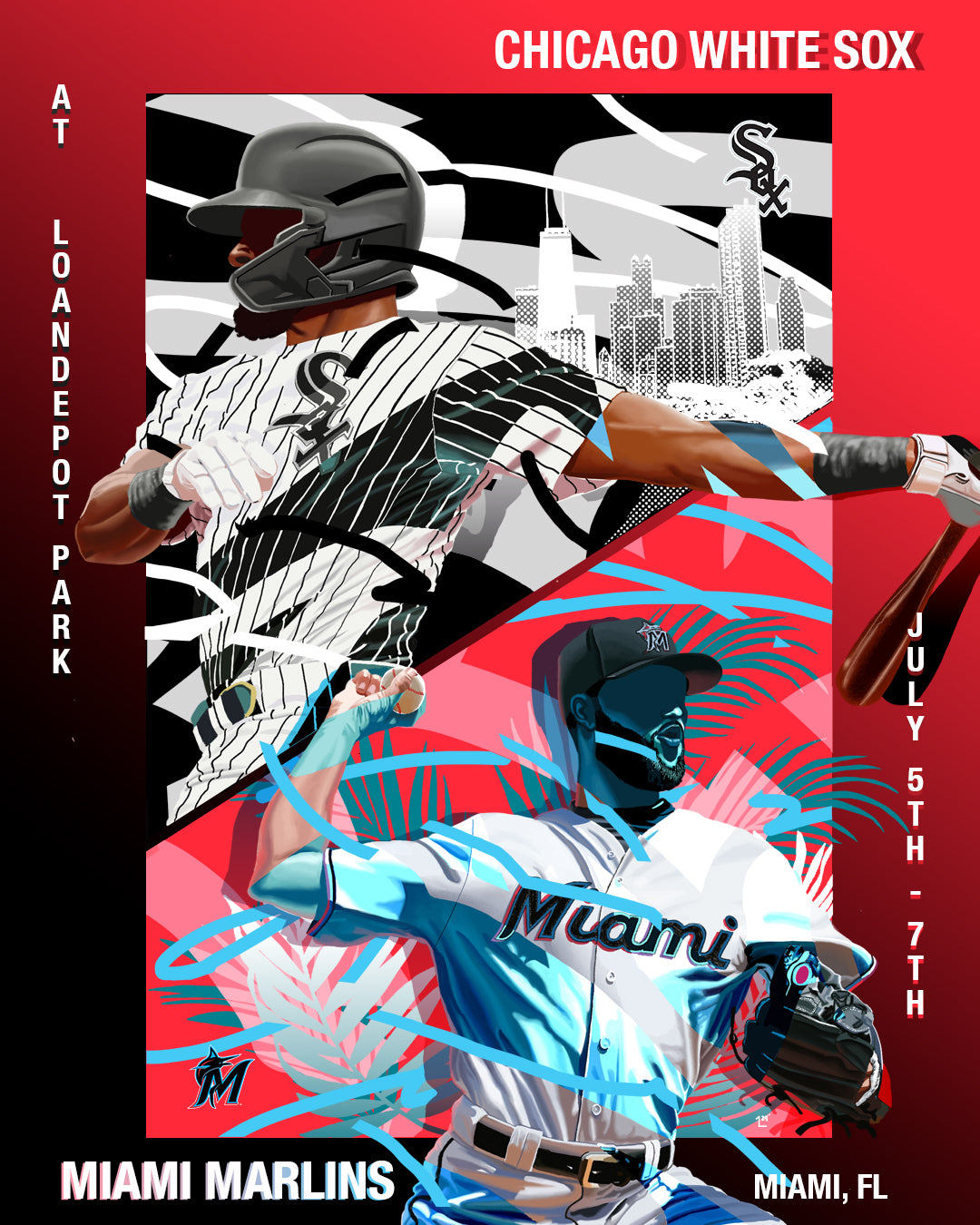 "White Sox v. Marlins" by Mwanel Pierre-Louis