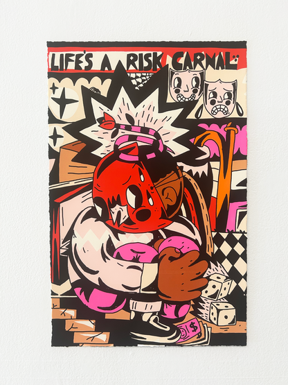 "Life's a Risk" Screen Print by Sentrock