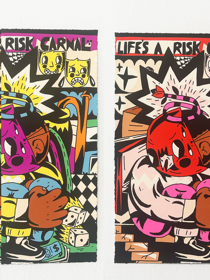 "Life's a Risk" Screen Print by Sentrock