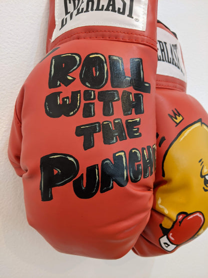 "Roll With the Punches #3" Boxing Gloves by JC Rivera