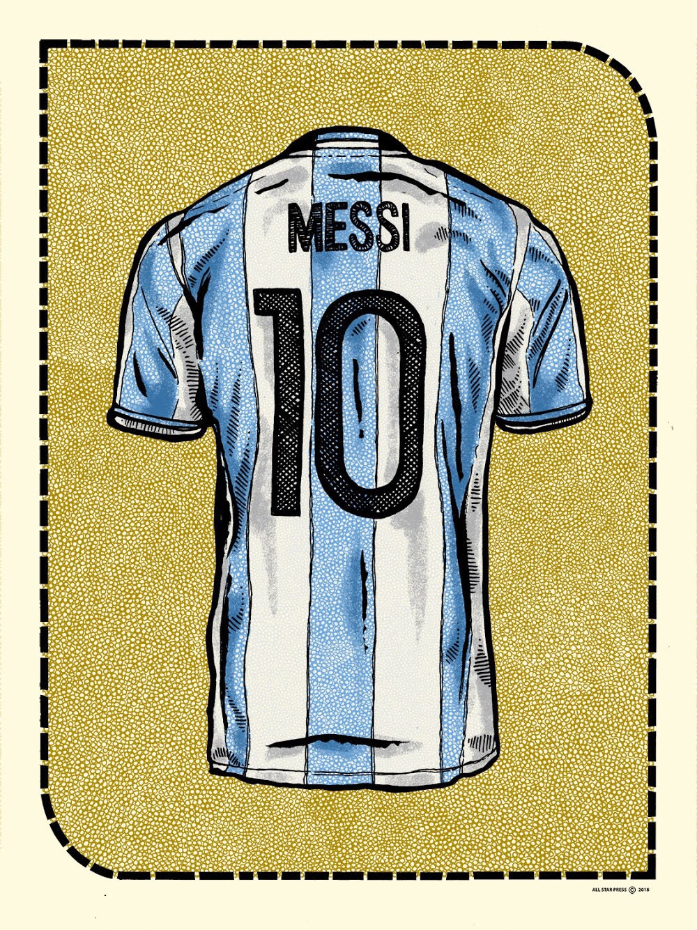 "Messi - Argentina Jersey" by Zissou Tasseff-Elenkoff